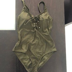 Green One Piece Bathing Suit